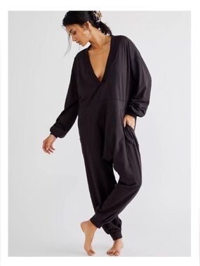 Free People Intimately Just Because Jumpsuit Onesie in Charcoal gray
